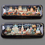  /17*6*4см Художественная роспись Шкатулка Пенал "Города Руси" /130