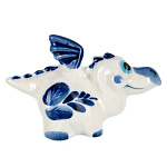 0072154 Фарфор Скльптура ДРАКОН синий h 5 см