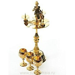 0010667 Златоуст Сувенир Девушка-Подсвечник+3 рюмки