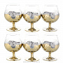 Набор из 6 бокалов для бренди "Золотая сетка. Цветы", фотография 3. Интернет-магазин ЛАВКА ПОДАРКОВ