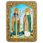 300787/15*20см Икона подарочная"Петр и Феврония"мор.дуб(RTI-348.m)