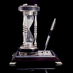  Златоуст Песочные часы в наборе с ручкой "Герб РФ" в П/У