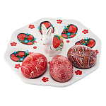 Тарелка-пасхальница с ручной росписью "Кролик" на 8 яиц