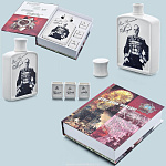 0023241 Гжель НАБОР "Маршал ЖУКОВ";Штоф+3стопки в уп.