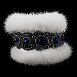 Браслет из бисера и меха белой норки