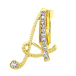 0071350/ДББКА516891  Бижутерия БРОШЬ БУКВА"А" золотая