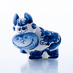 0055894/Кобальт Гжель СИМВОЛ ГОДА 2021 БЫК ПРОХОР 9*10*6см (фарфор)