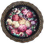 Поднос с авторской росписью "Цветы" 44х44 см