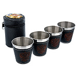 00119674 Сувенир Набор СТОПОК больших "РОССИЯ" 4шт. в футляре