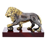 0052715  Нат.камень Скульптура "Лев"подставка- Яшма 