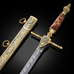 0065189 Златоуст Оружие сувенирне КОРТИК "ПЕТР 1" дамаск