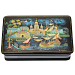 0021185 Лаковая миниатюра Шкатулка "Санкт-Петербург" 9*6см (662)