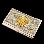 99,2гр Серебро 875* ВИЗИТНИЦА гравировка, чернение серебра в П/У