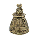 0076049 Бронза Колокольчик "МЫШЬ НА СЧАСТЬЕ"