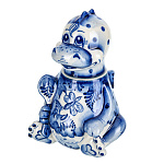 0074493 Гжель БАНКА Символ года ДРАКОША коб