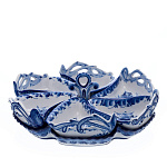 0017320/коб Гжель Менажница Большая: 6 салатников на блюде (СТС)