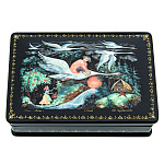 0072319 Лаковая миниатюра Шкатулка "Гуси-лебеди" 12*8 см 125,12