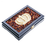 0080841 Янтарь ДОМИНО "Корона" (темн крошка,молоч корона,молоч фишки) 21*13,5*4,5см