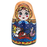 0070036/2,5*3см Керамика НАПЕРСТОК-МАТРЕШКА "ПРОМЫСЛЫ РОССИИ" тройка