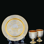 0021530 Златоуст БЛЮДО+2 ЧАРКИ"Виды Москвы" в П/У (601)