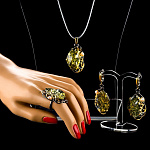 0025386 Серебро 925 КОМПЛЕКТ серьги11,11; кольцо 6,31; подвеска6,30