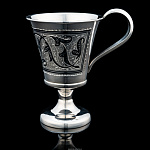 Стакан серебряный с гравировкой и чернением (серебро 875*)