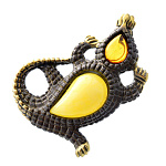 0045193/1169.4 Брошь Крокодил (белый)