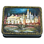 0076321 ШКАТУЛКА с росписью "МОСКВА.НОЧЬ"13*10*3  см