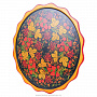 Деревянное панно-тарелка с росписью. Хохлома 40х40 см, фотография 2. Интернет-магазин ЛАВКА ПОДАРКОВ