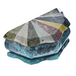 0050831/8937 Нат камень Шкатулка"Ракушка" Креноид,Змеевик Мрамор 145*75*55мм 790гр