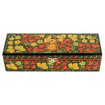 0074575/30*10см -3 отделения  Хохлома Шкатулка для Украшений КЛУБНИКА 30*10см Р20 Н 0029