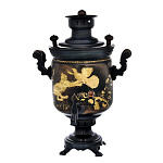 0052553/5л-банка Самовар жаровой "Рысь"никель, чернение, гравировка