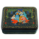 0019153 Лаковая миниатюра Шкатулка "ЗОЛУШКА" 12*9см Авт.Критова (13р319)