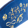 Косметичка бархатная "Букет". Темно-синяя с золотой вышивкой, фотография 5. Интернет-магазин ЛАВКА ПОДАРКОВ