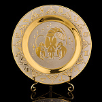 Тарелка декоративная с позолотой "Знак зодиака Рак". Златоуст