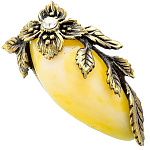 0049996/2174.4 Брошь Листик Адонис (белый)