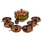 Набор посуды для грибов. Хохлома