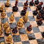 Шахматы из карельской березы с металлическими фигурами 45х45 см, фотография 4. Интернет-магазин ЛАВКА ПОДАРКОВ