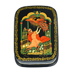 0056807/10*8см Лаковая миниатюра Палех ШКАТУЛКА "Жар-птица" Романова