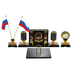 05024/П Нат.камень Настольный набор "Россия" Яшма (3223)