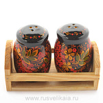 12484 Хохлома Набор для специй (керамика)
