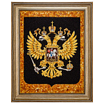 Картина янтарная "Герб РФ" 35х45 см