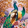 Янтарная картина "Павлины в саду" 60х80 см, фотография 1. Интернет-магазин ЛАВКА ПОДАРКОВ