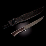 0052728 Оружие сувенирное Нож "Коготь" филейный,сталь Х12,рук-дерево,ножны кожа 