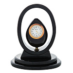 0012807 Обсидиан Часы настольные "ОВАЛЬНЫЕ"(яйцо)