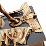 Деревянная резная скульптура "Жуков на коне". Высота 53 см, фотография 5. Интернет-магазин ЛАВКА ПОДАРКОВ