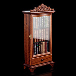 0060702/79201 Коллекция Книг-миниатюр "Тауэр" 24 штуки, в шкафчике из красного дерева