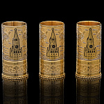Набор из 3-х стопок с позолотой "Гильза". Златоуст