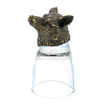 0071667 Сувенир СТОПКА-ПЕРЕВЕРТЫШ "ЛИСА" (стекло, металл)