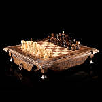 0064626/kh102  ШАХМАТЫ резные  ЛАРЕЦ С ЯЩИКАМИ 50 с фигурами